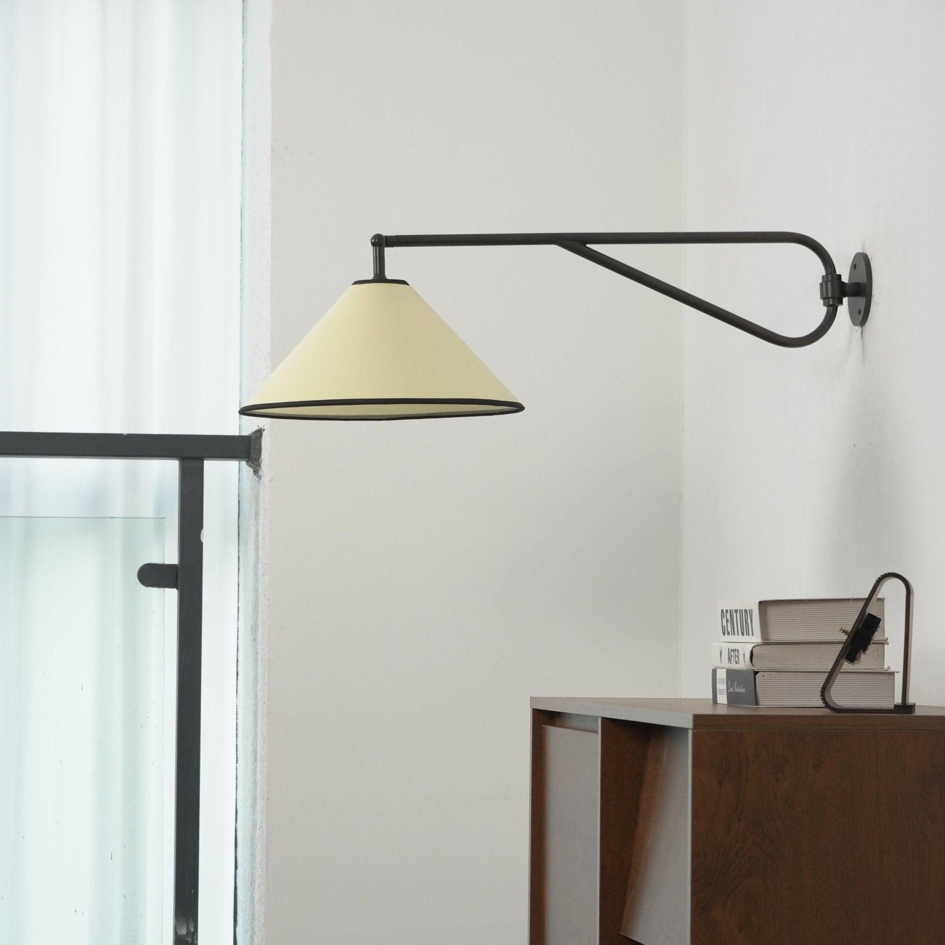 Zane Diaphane Minimalist Swing Fabric Wall Lamp-Neutral Decor