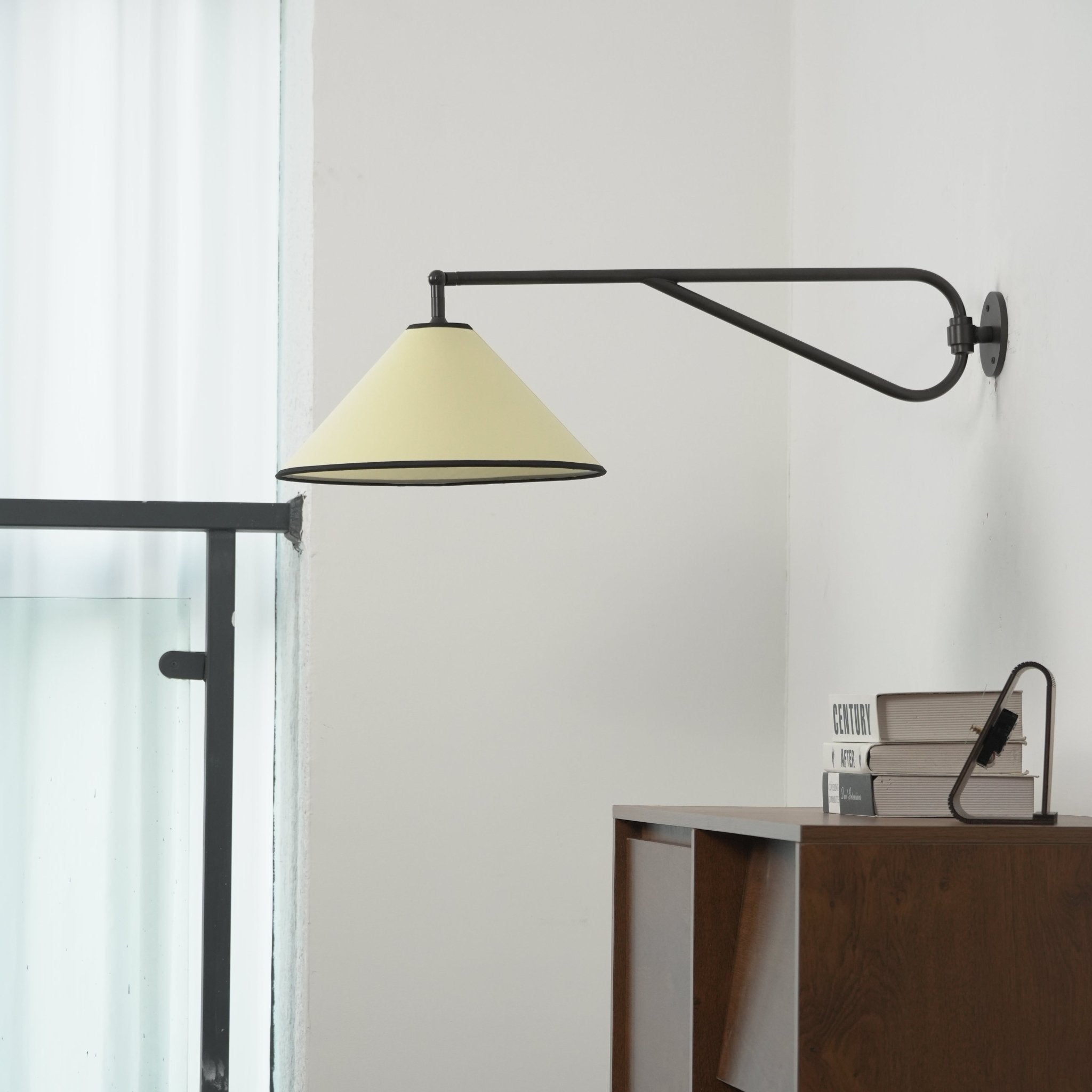 Zane Diaphane Minimalist Swing Fabric Wall Lamp-Neutral Decor