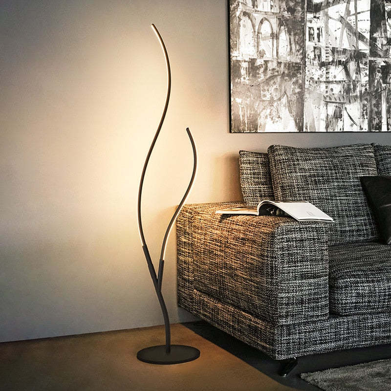 Louise Modern Simple Floor Lamp, Black & White - Neutral Decor
