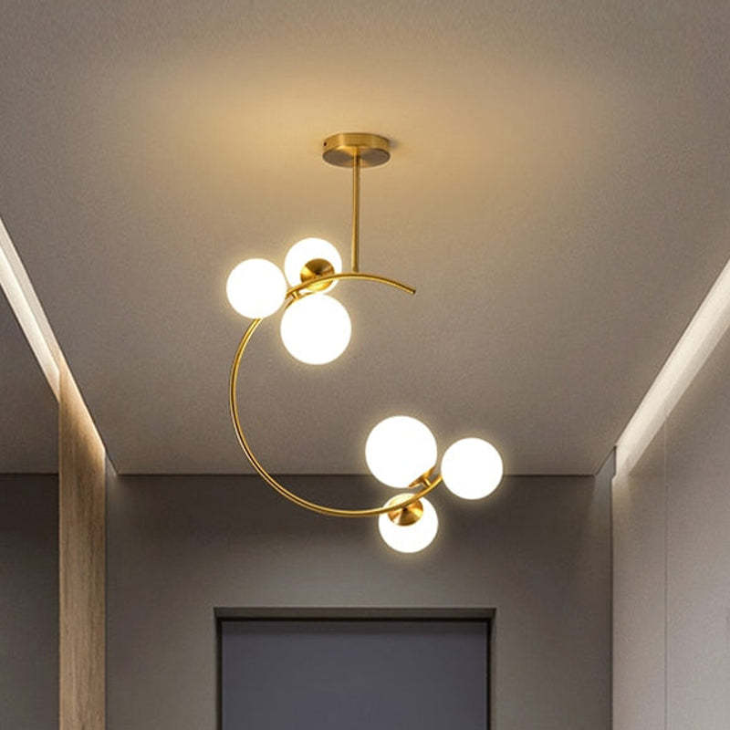Valentina Modern Glass Globe Pendant Light, Metal & Glass, 3 Style - Neutral Decor
