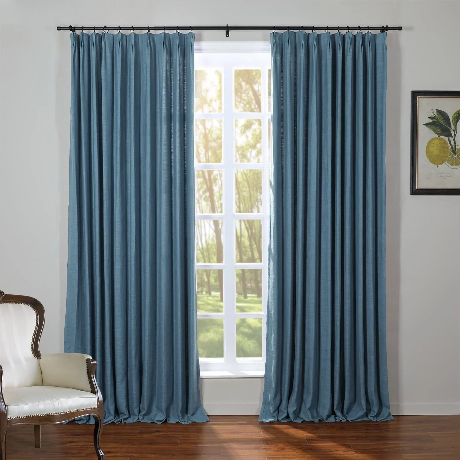 Kelly Flax Linen Curtains & Drapes Pleated-Neutral Decor