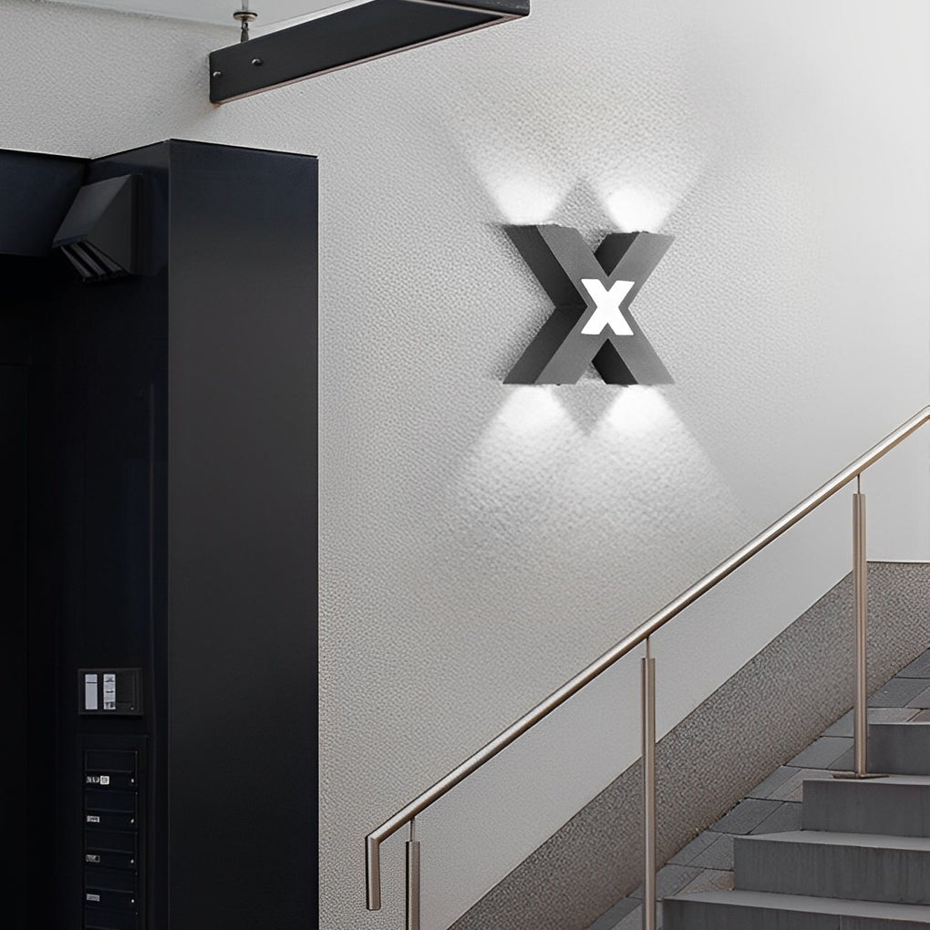 Fedora X Shape Creative LED Modern Outdoor Wall Lamp