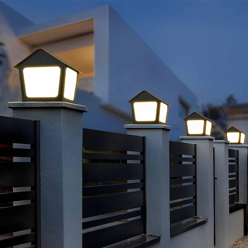 Gida Cottage Shaped LED Modern Outdoor Post Pillar Light