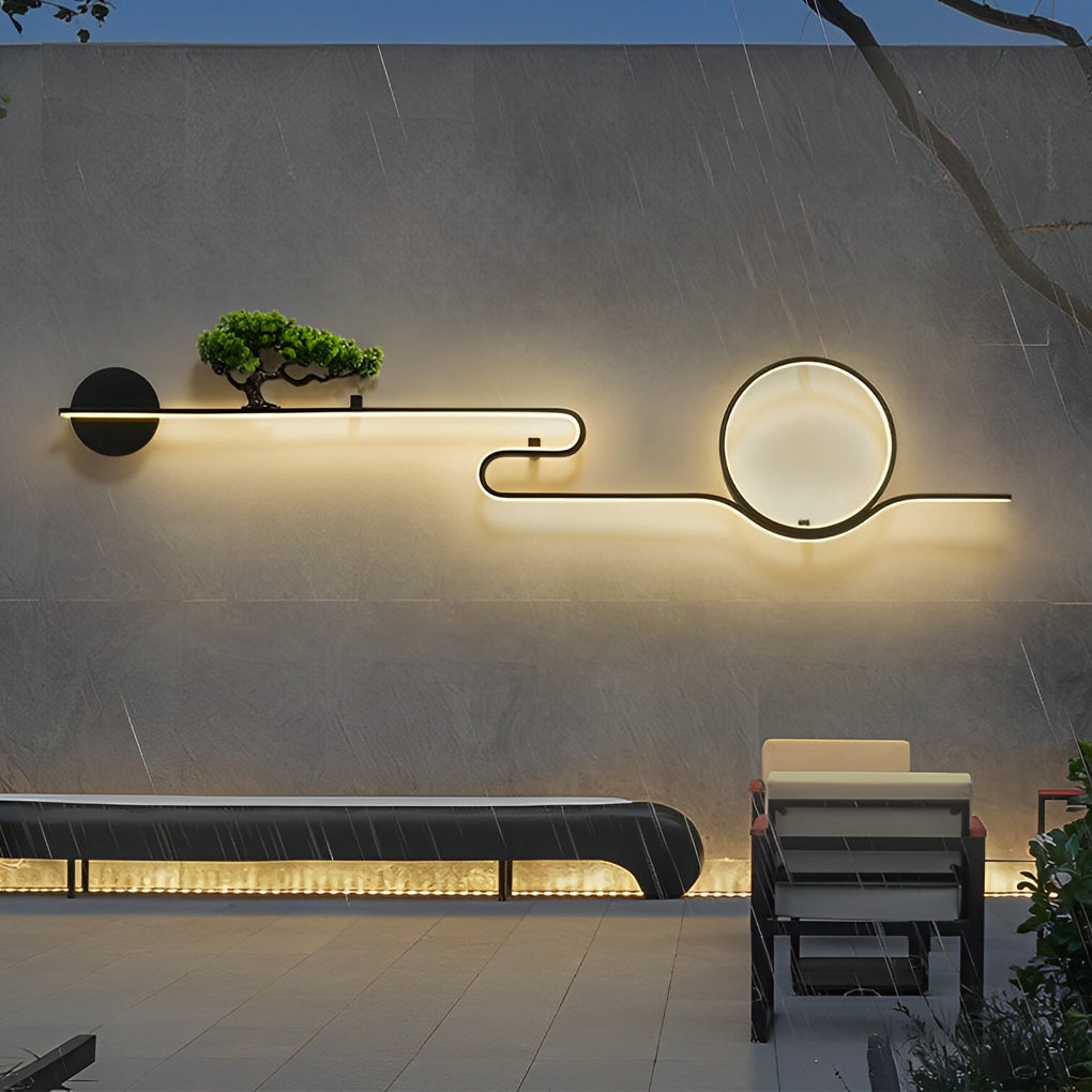 Gwendolyn Moon Tree Scenery LED Retro Outdoor Wall Lights
