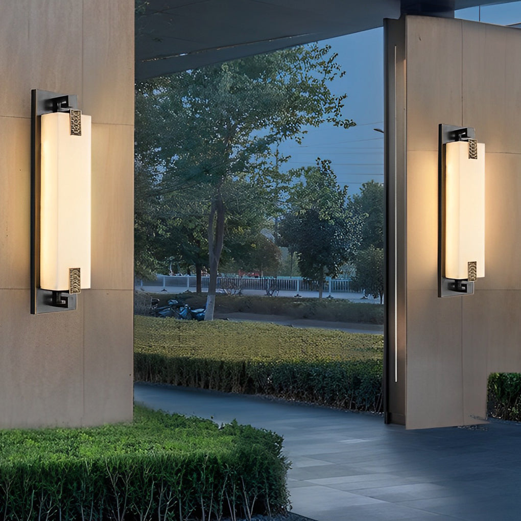 Frank LED Classic Retro Copper Marble Outdoor Wall Lights