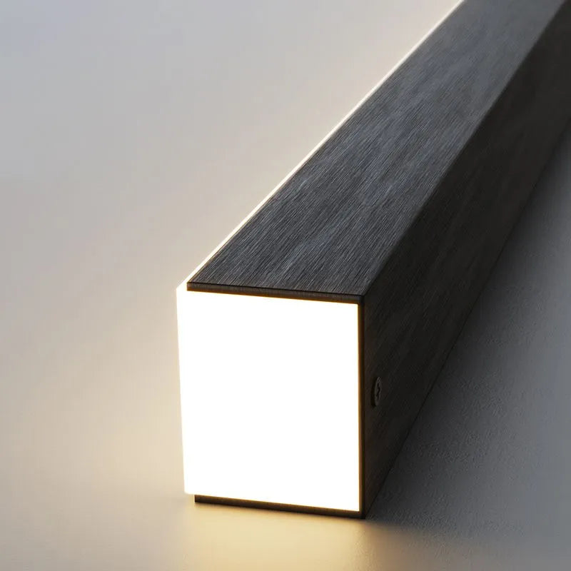 Arisha Minimalist Linear Metal Pendant Light, White/Black - Neutral Decor