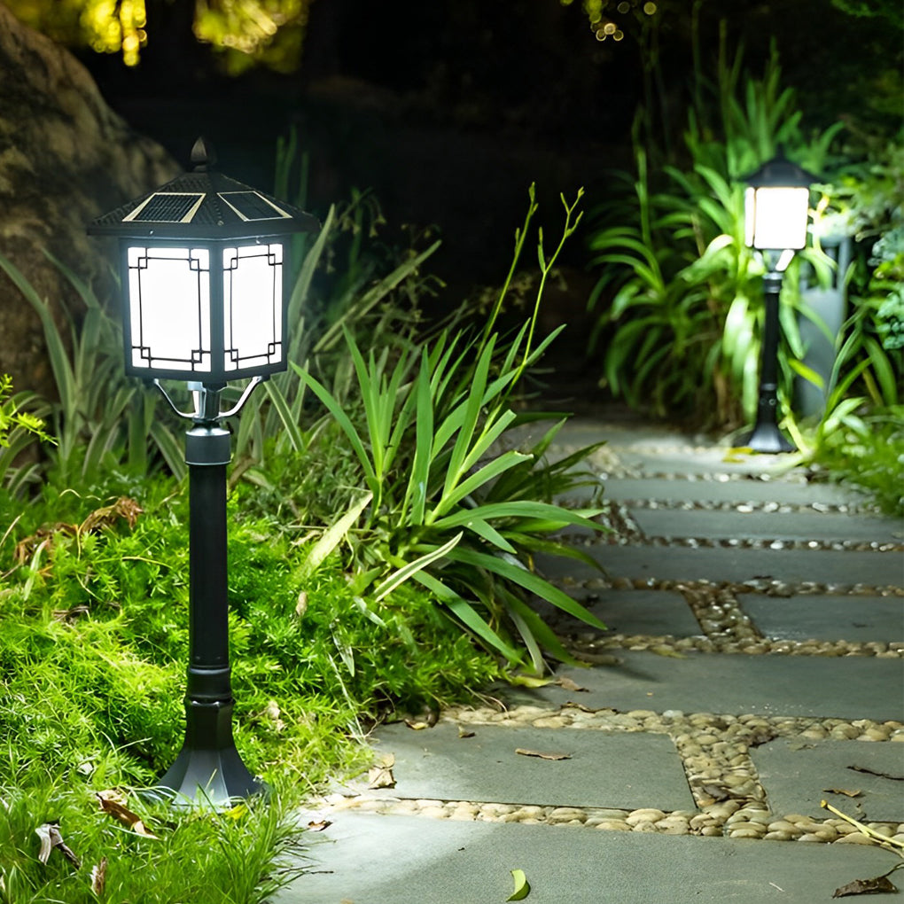 Leahn Ancient House Style LED Outdoor Post Lamp