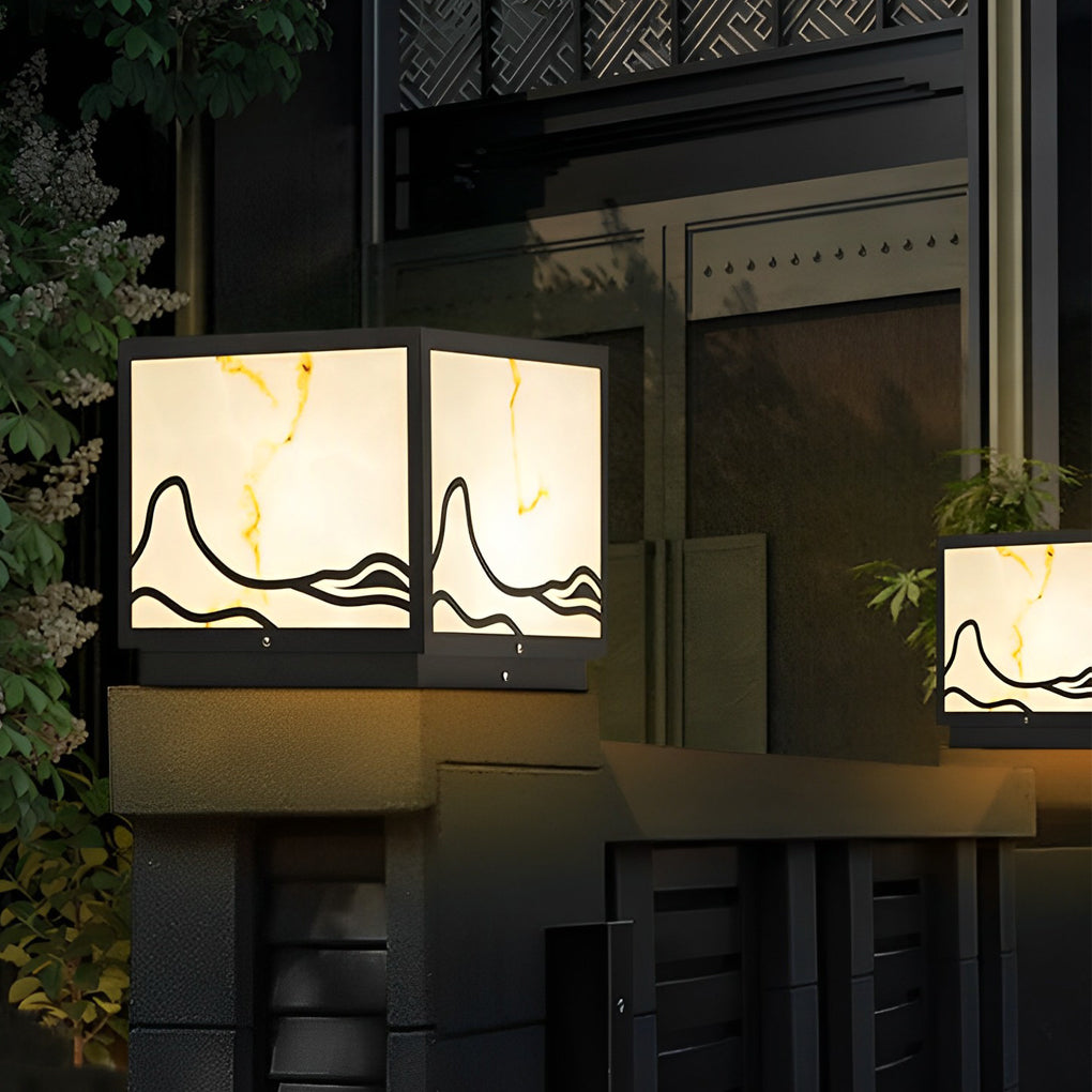 Holly Mountain Scenery Intelligent Post Caps Lights