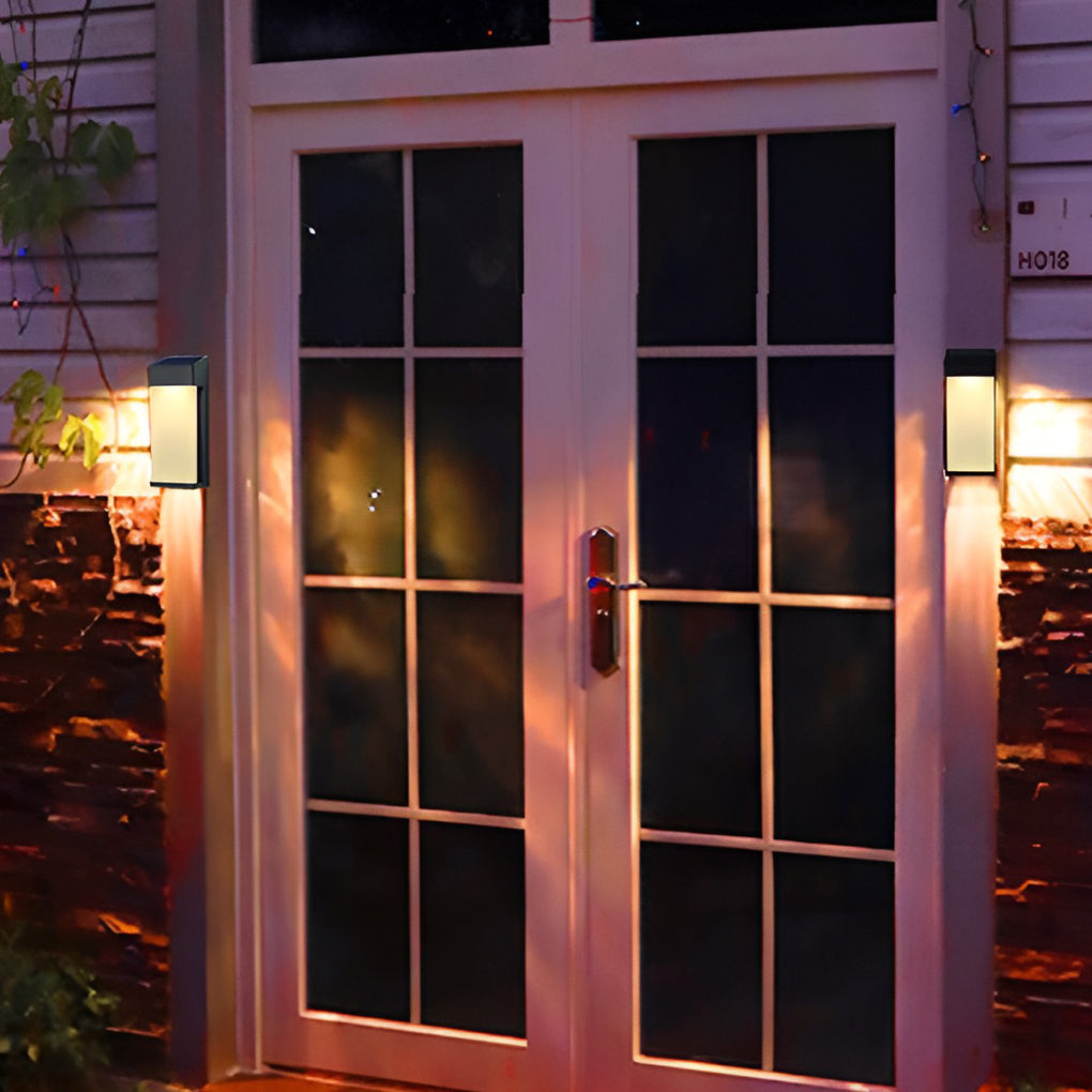 Laon Rectangular LED Light-controlled Outdoor Sconce Light
