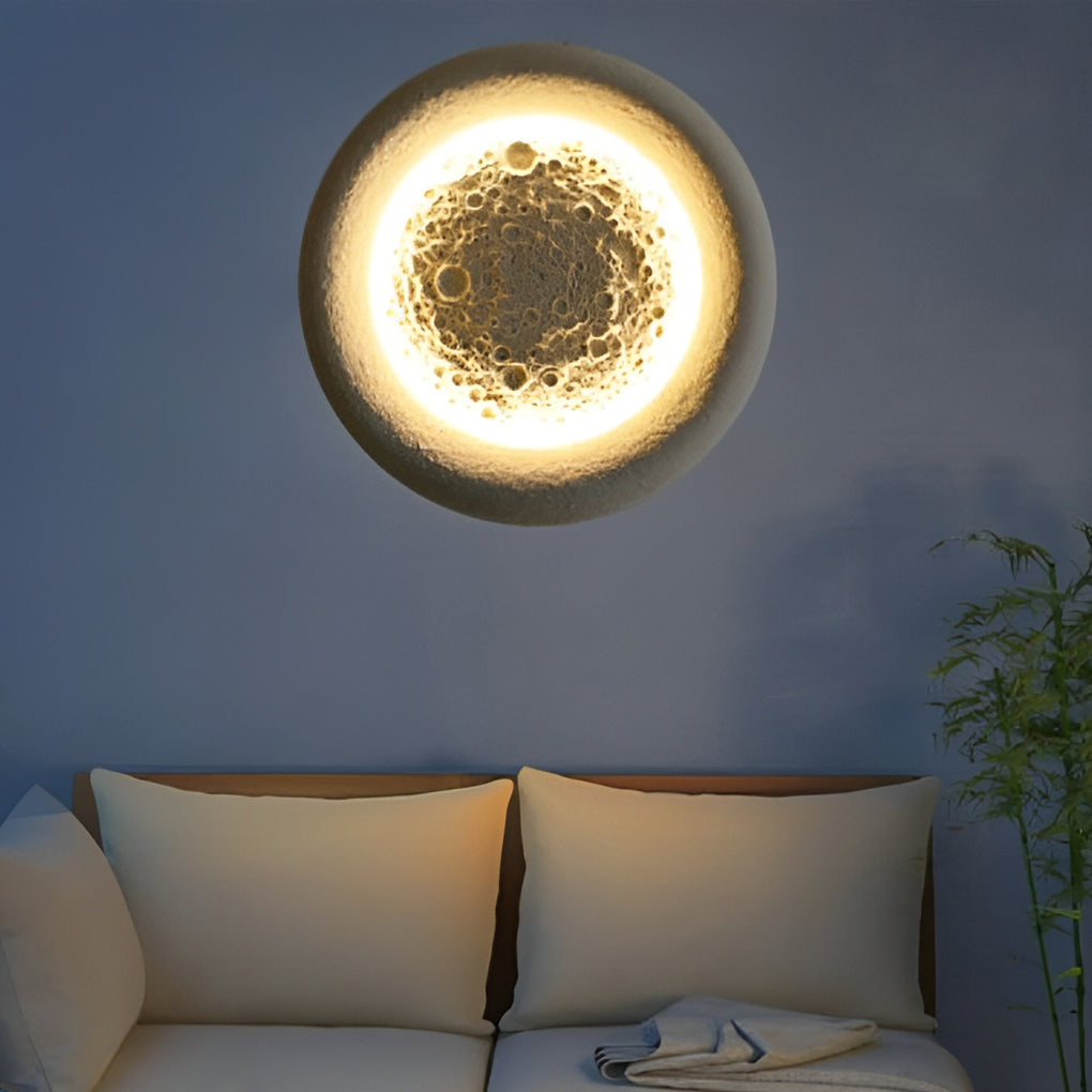 Darlne Moon Craters Design LED Concrete Outdoor Wall Lamp