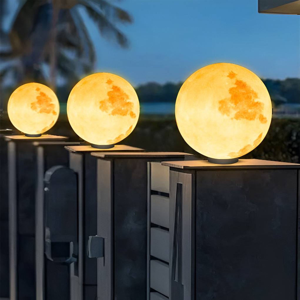 Norin Moon Modern Solar Post Caps PE Pillar Light