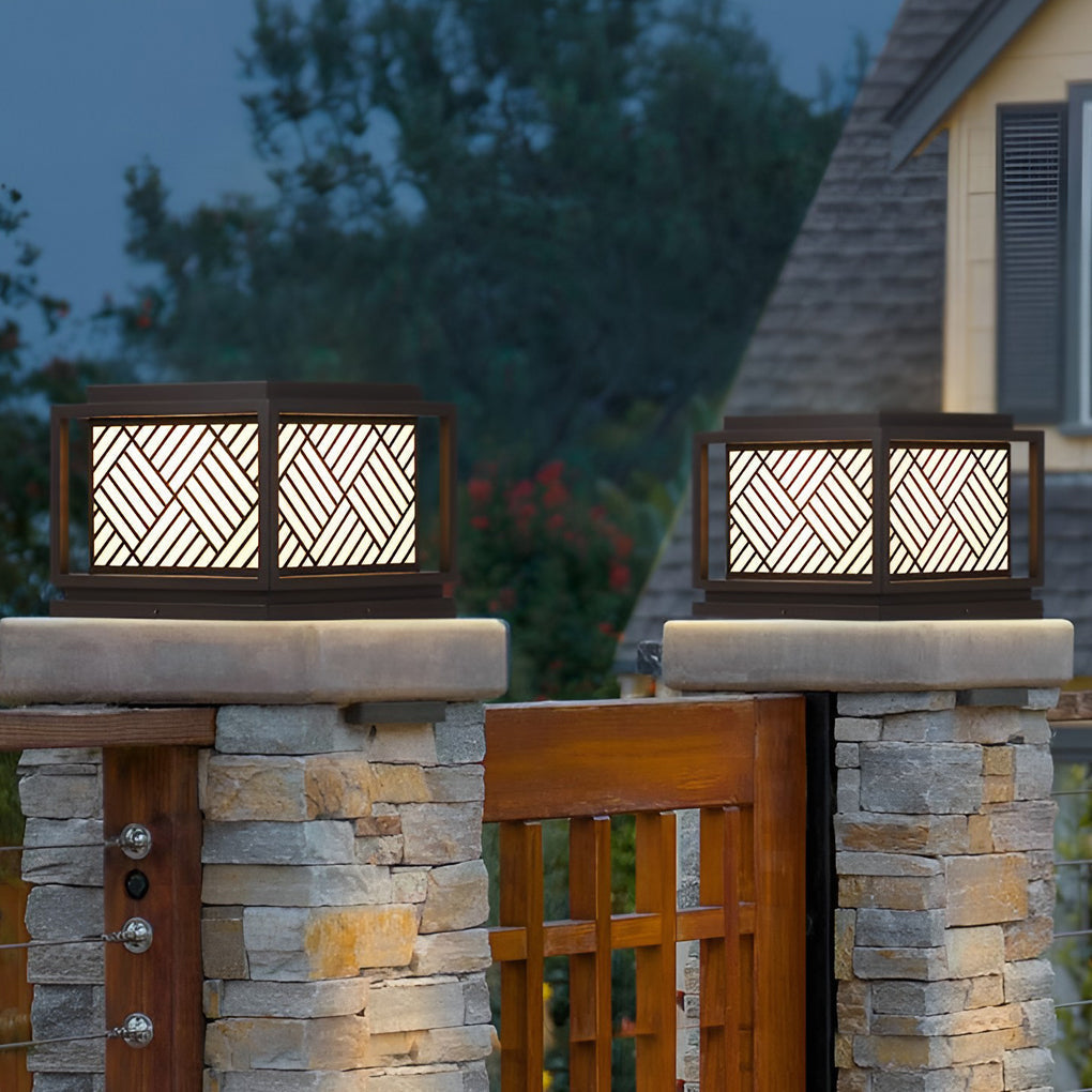 Fourth Square LED Modern Outdoor Caps Pillar Light
