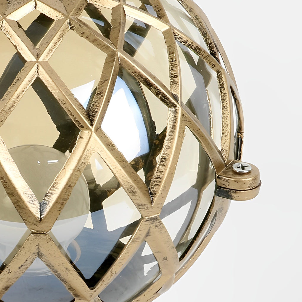 WeBorn Round Ball Glass Outdoor Fence Post Lights