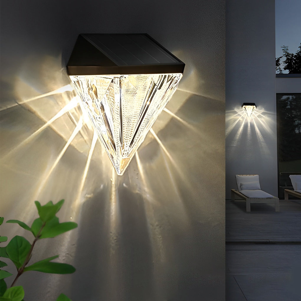 Iaac Geometric LED Solar ABS Outdoor Wall Lights