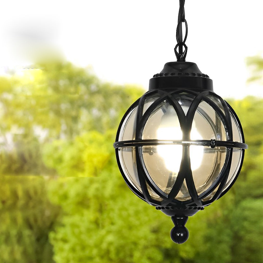 Beth Retro Ball Glass Outdoor Pendant Light
