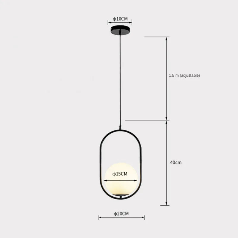 Arisha Modern Globe Metal/Glass Pendant Light, 3 Style - Neutral Decor