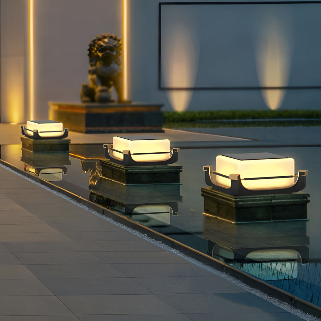 Oliver LED Modern Solar PC Outdoor Fence Post Lights