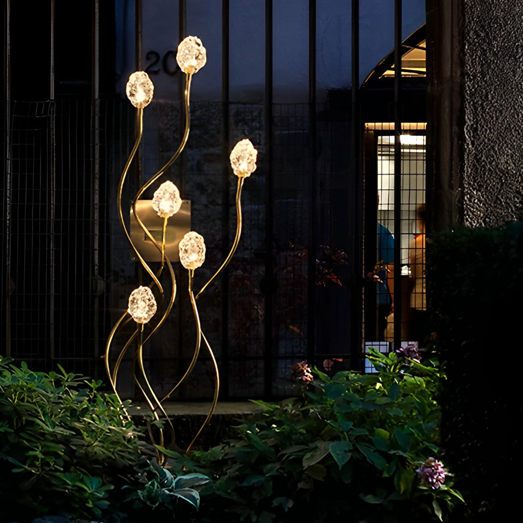 Staree Modern Flower Bud Glass Outdoor Lawn Lights