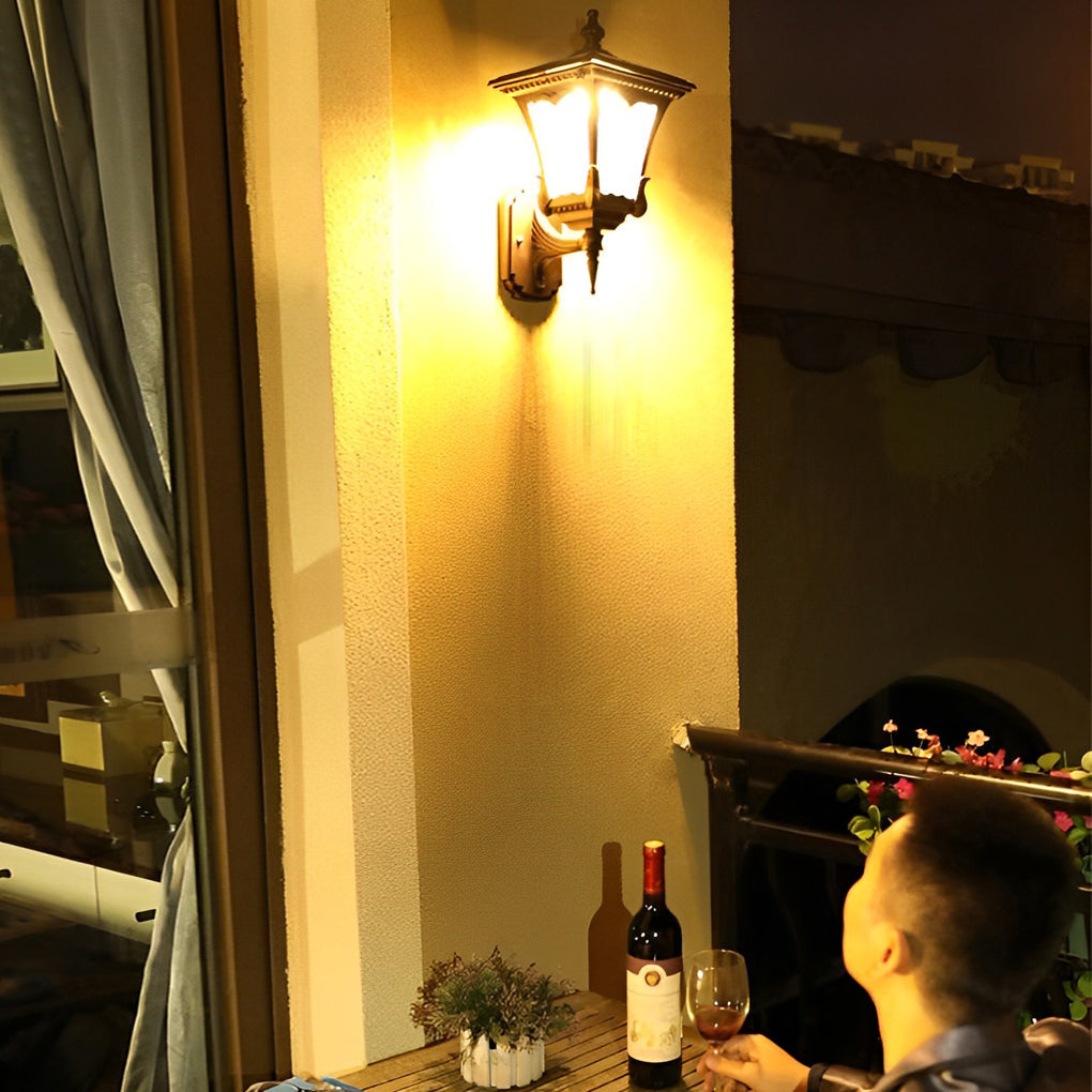 Angelia Vintage Striped LED Retro Glass Outdoor Wall Lights