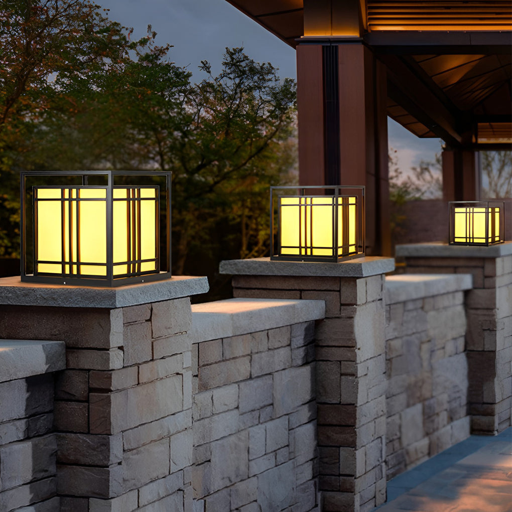 Sherman Retro LED Modern Marble Outdoor Post Caps Lights