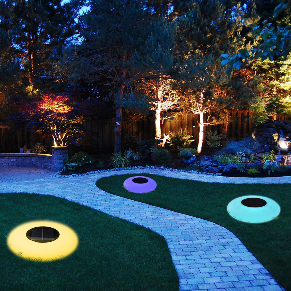 Enchanting RGB Solar Powered Pool Lights Waterproof Outdoor LED Round Lamps