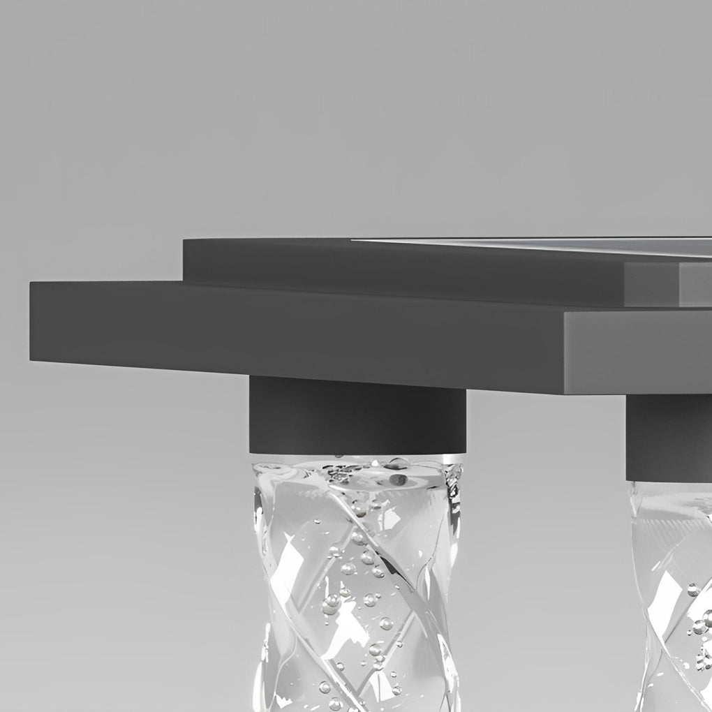 Landon Bubbles Square Modern Outdoor Post Caps Lights