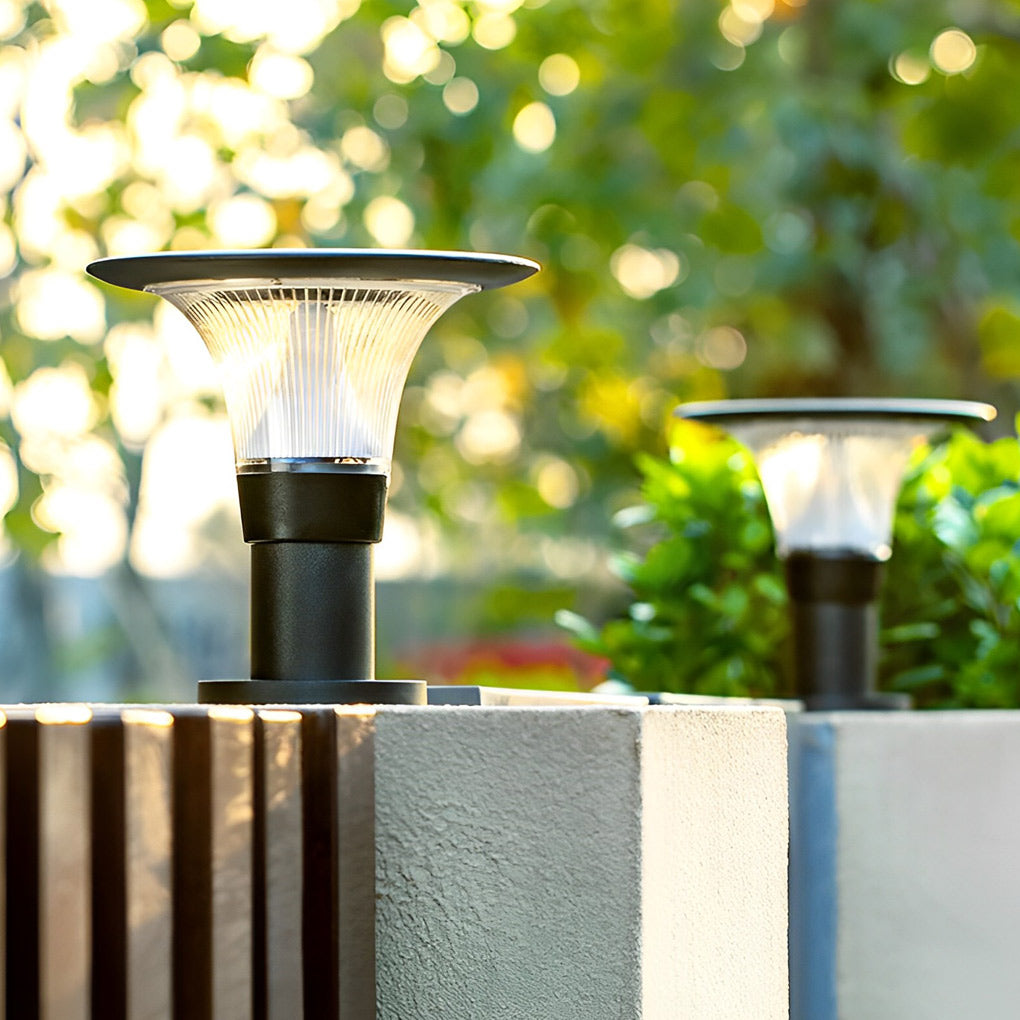 Juli Round LED Modern Outdoor Fence Post Pillar Lamp