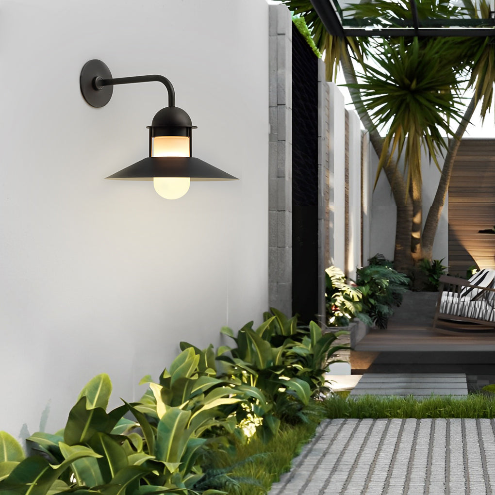 Mndy Antique Round Retro Glass Outdoor Wall Lights