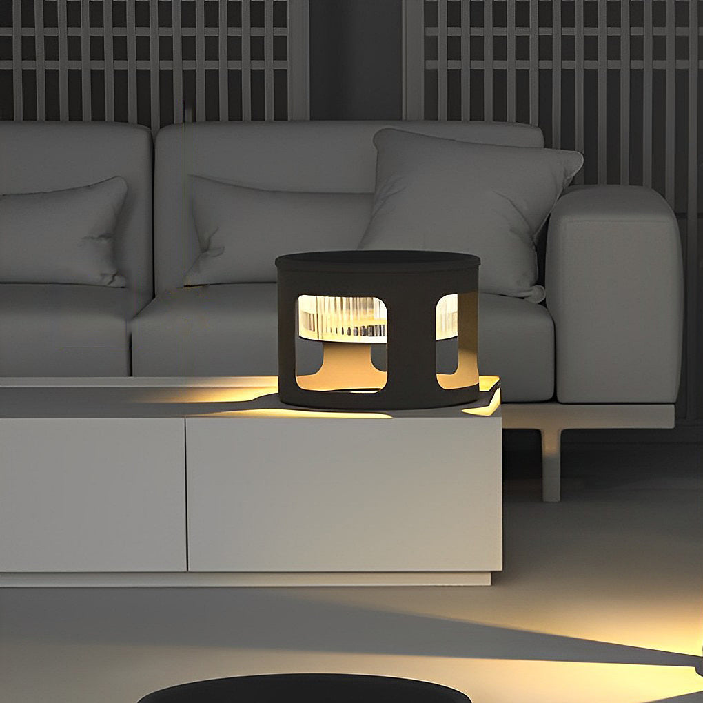 Bobie Round Under-Table Solar Steel Outdoor Light