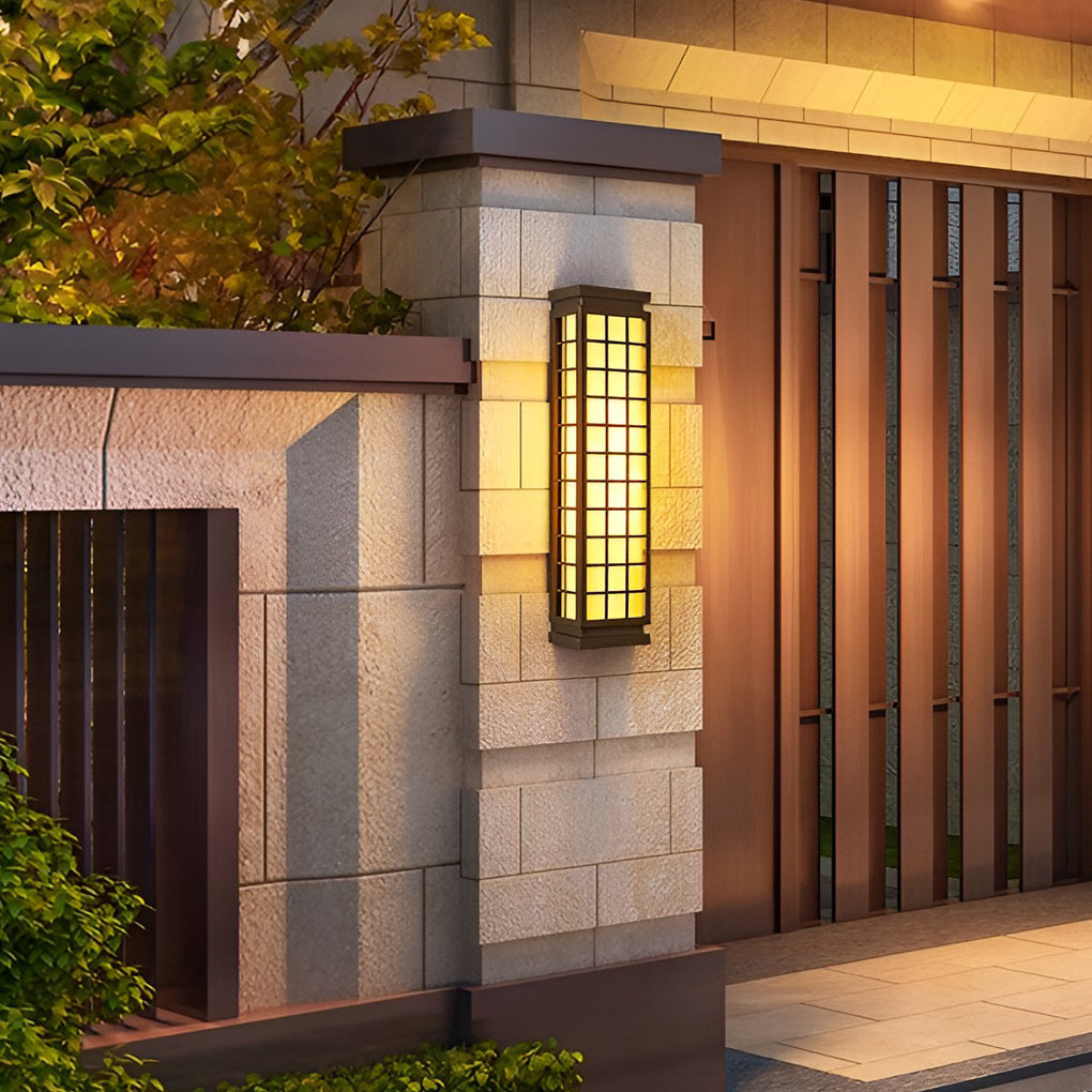 Horace Classic Rectangular Vintage Marble Outdoor Wall Lights