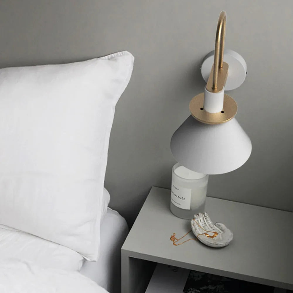 Valentina Vintage Horn Shape Metal Wall Lamp, Living room/Bedroom/Bathroom - Neutral Decor