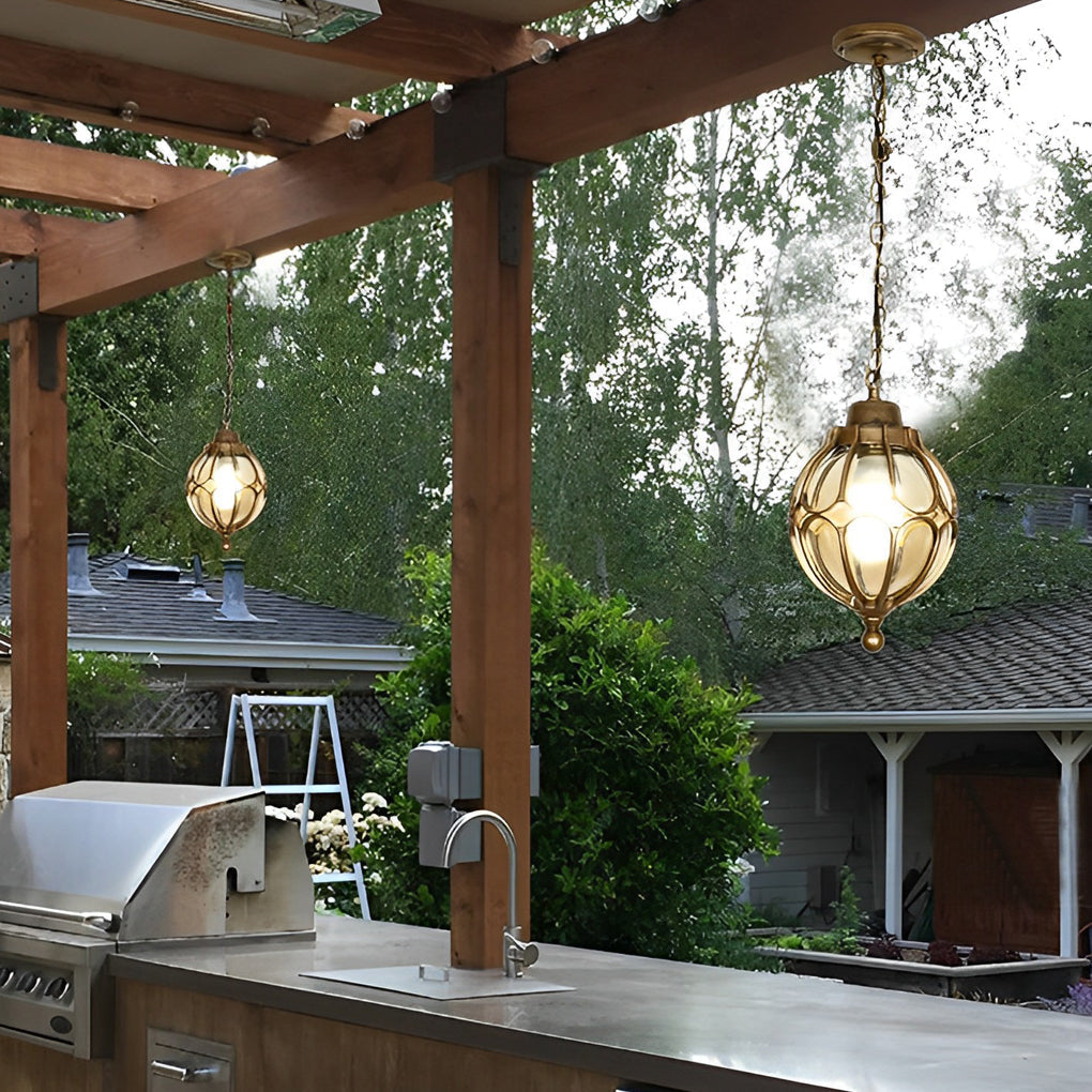 Dominic Ball American Glass Outdoor Chandelier Light