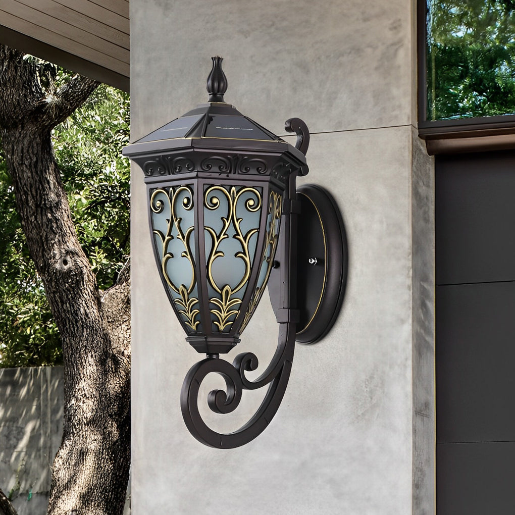 Melvina Vintage Flower American Outdoor Wall Lamp