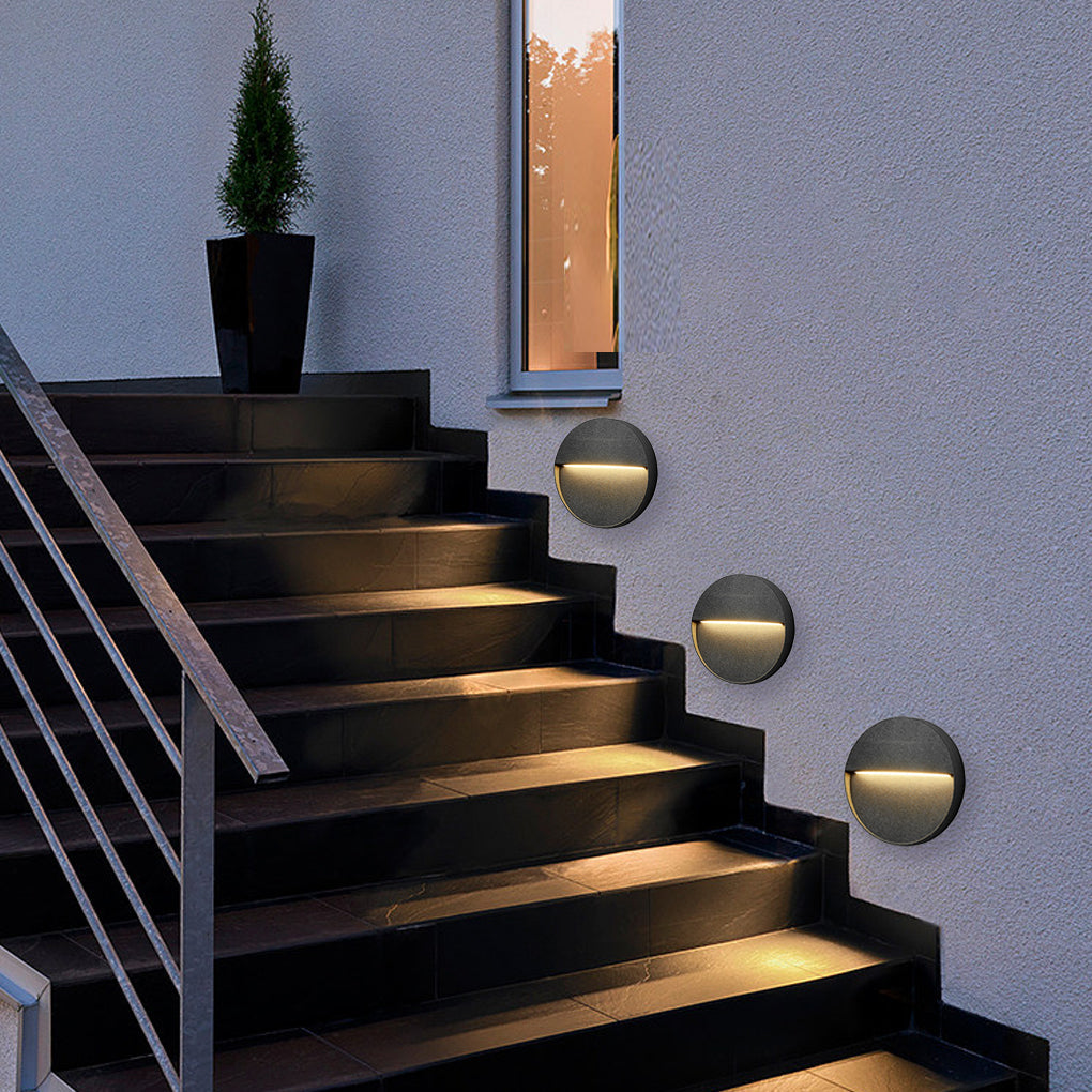 Winied Round Creative Outdoor Wall Step Sconces