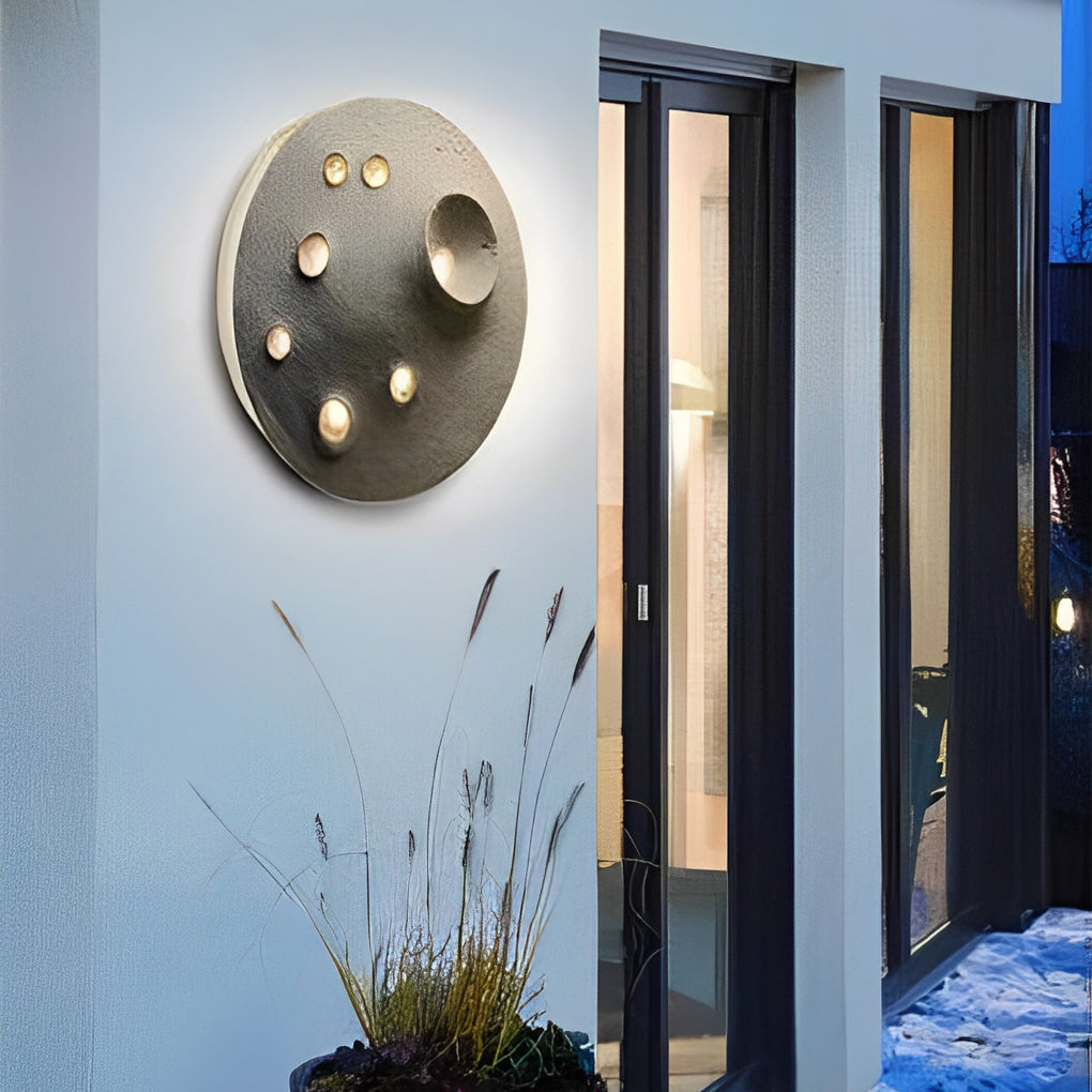Muriel Creative Lunar Crater Stone Outdoor Wall Lamp