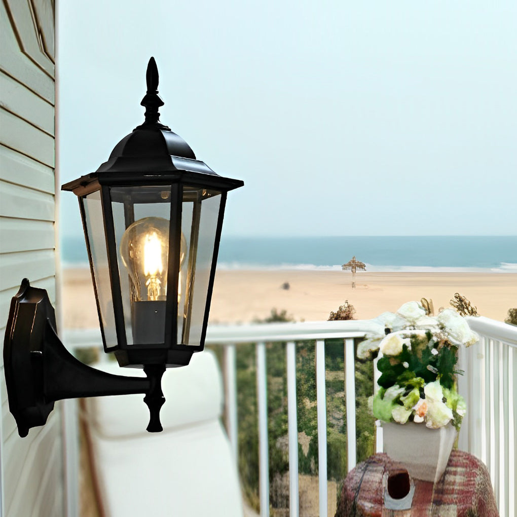 Norris Retro Hexagonal Outdoor Lights Wall Lamp