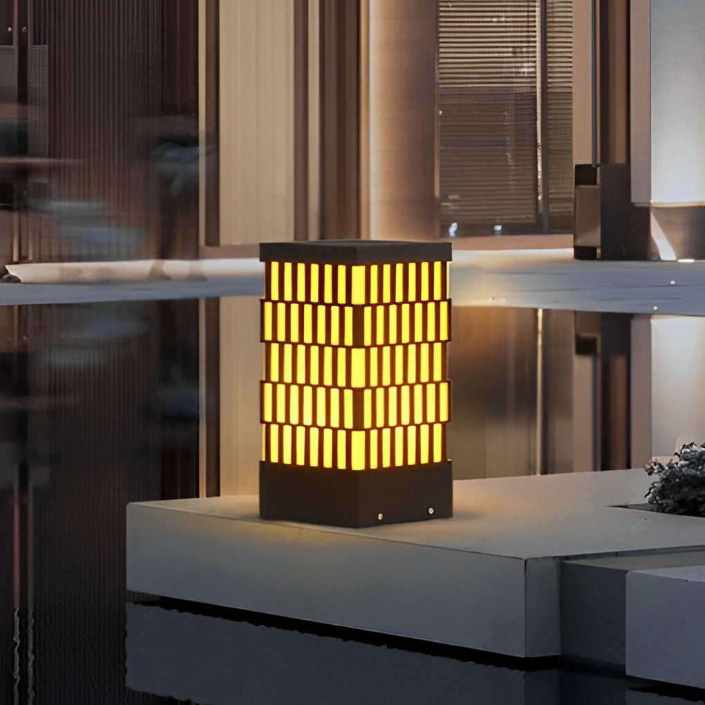 Evely Grid-Designed Modern Marble Outdoor Lawn Lamp