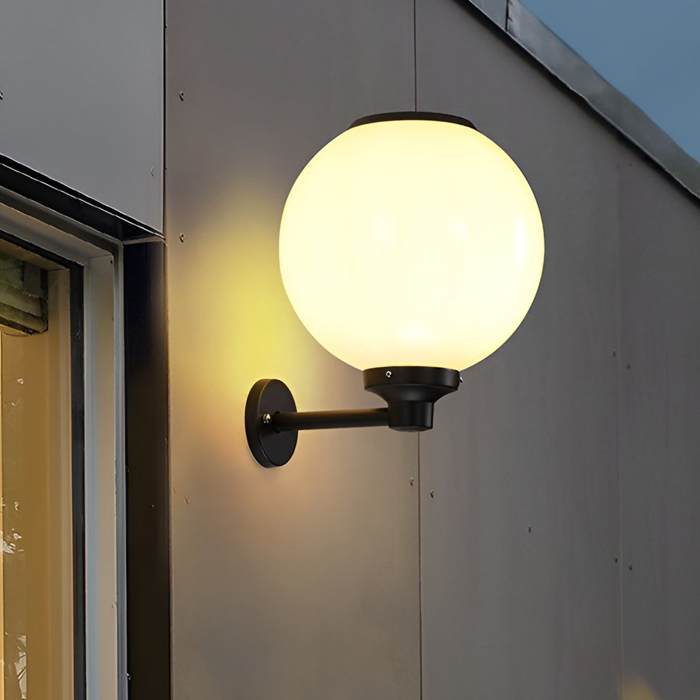 Silver Round LED Modern Outdoor Wall Lamp