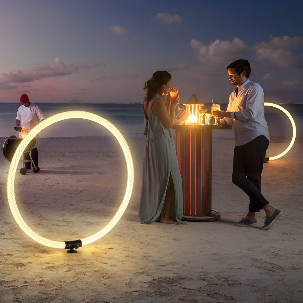 Rose Sleek Ring Modern Landscape Outdoor Lawn Light