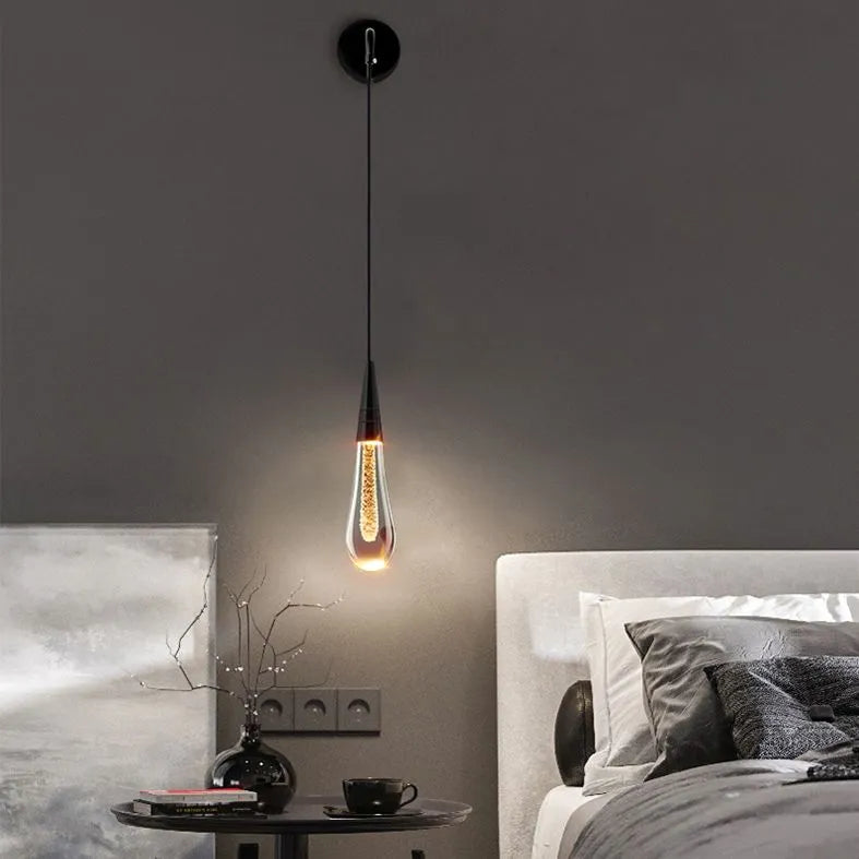 Kristy Modern Water Drop Wall Lamp, Black/Gold - Neutral Decor