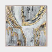 Gray Gold Abstract painting ABAS19 - Neutralighting