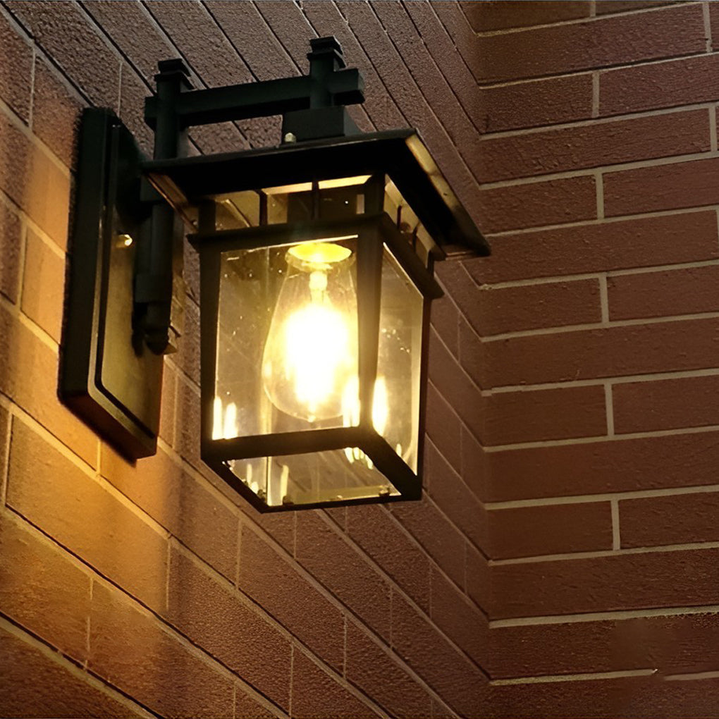 Tabi LED Waterproof Retro Glass Outdoor Wall Sconce Light