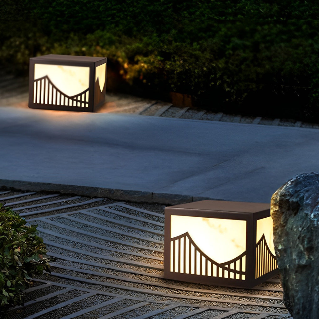 Frey Mountain Scenery Modern Steel Outdoor Post Lawn Lights