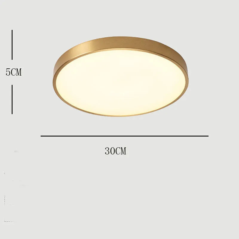 Arisha Nordic LED Gold Round Ceiling Light, Metal & Acrylic - Neutral Decor
