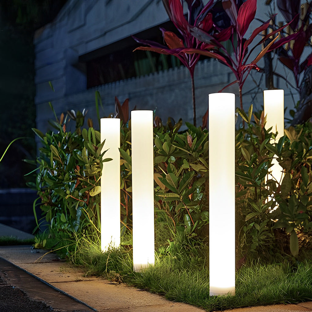 Hana Long Cylindrical Modern ABS Outdoor Lawn Post Lights