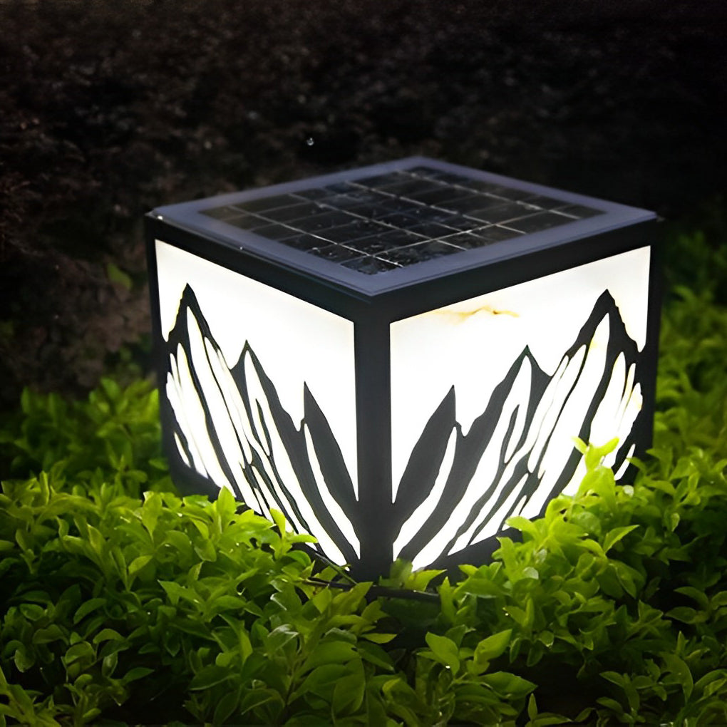 Kace LED Mountain Scenery Steel Outdoor Fence Post Lights