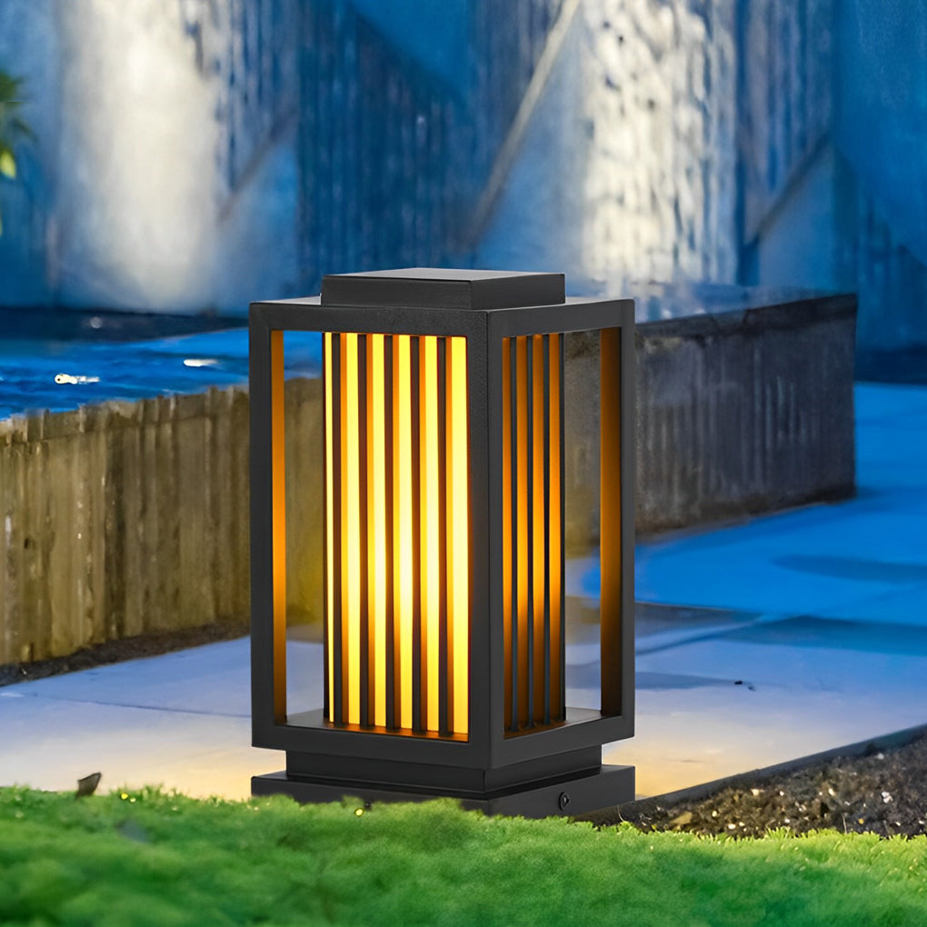 Faye Modern LED Cage Marble Outdoor Pathway Lawn Lights