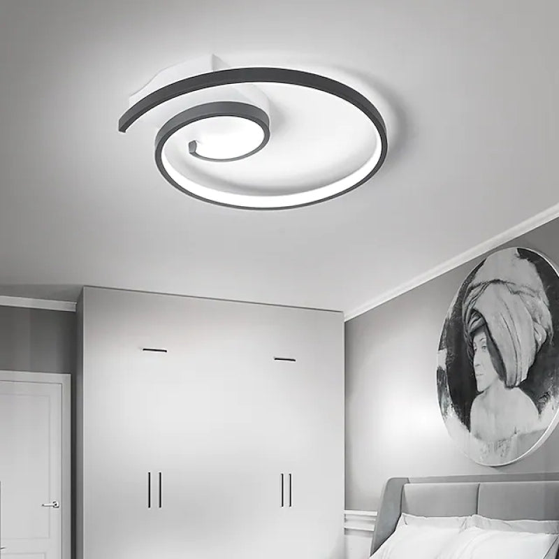 Arisha Modern Spiral Shaped Metal Ceiling Light, Black/White - Neutral Decor