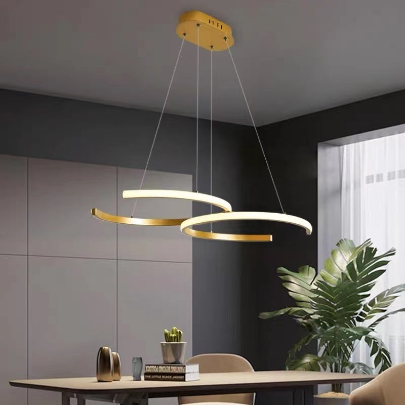 Arisha Modern Minimalist Pendant Light, Double-C - Neutral Decor