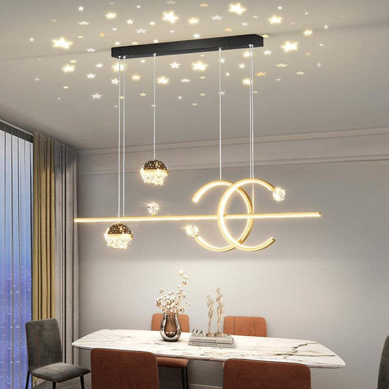 Arisha Luxury Globe Metal/Glass Pendant Light, Black/Gold - Neutral Decor